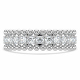 Round Diamond Semi-Eternity Wedding Band Ring in White Gold (MVSXB0076-W)