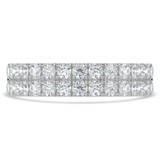 Round Diamond Two-Row Semi-Eternity Wedding Band Ring in White Gold (MVSXB0077-W)
