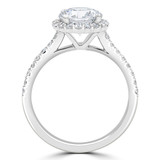 1.89 CTW Round Lab Created Diamond Cathedral Halo Engagement Ring With an IGI Certified 1.5 CT VS1 D Center in 14K White Gold with Accents (MVSHE1261-W)