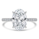2.33 CTW Oval Lab Created Diamond Hidden Halo Solitaire with Accents Engagement Ring With an IGI Certified 2 CT VS1 D Center in 14K White Gold (MVSHE1463-W)