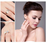 Round White Freshwater Pearl Cocktail Ring in 0.925 White Sterling Silver (MDS170098)