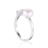 Round White Freshwater Pearl Cocktail Ring in 0.925 White Sterling Silver (MDS170098)