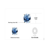 1 9/10 CTW Oval Blue Topaz 4-Prong Stud Earrings in 0.925 White Sterling Silver (MDS170117)