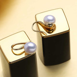 Oval Blue Freshwater Pearl Halo Pendant Necklace in 0.925 White Sterling Silver With Chain (MDS210234)