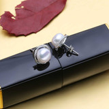Round Pink Freshwater Pearl Halo Pendant Necklace in 0.925 White Sterling Silver With Chain (MDS210237)