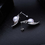 Oval Pink Freshwater Pearl Halo Pendant Necklace in 0.925 White Sterling Silver With Chain (MDS210238)