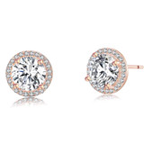 1 CTW Round Lab Created Cubic Zirconia  Solitaire with Accents Pendant Necklace in 0.925 Sterling Silver With Chain (MDS210298)