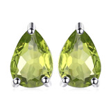 1/2 CT Round Peridot Link Bracelet in 0.925 White Sterling Silver (MDS210305)