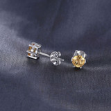 1 CT Round Citrine Solitaire Rose Gold Plated Pendant Necklace in 0.925 White Sterling Silver With Chain (MDS210306)
