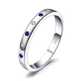3 CTW Round White Lab Created Nano Sapphire  Shared-Prong Eternity Anniversary Wedding Band Ring in 0.925 White Sterling Silver Yellow Gold Plated (MDS230028)