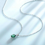 1/20 CTW Round White Lab Created Nano Emerald  Huggie Earrings in 0.925 White Sterling Silver (MDS230042)