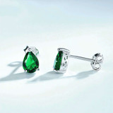 2 2/5 CT Emerald White Lab Created Nano Emerald  Solitaire Pendant Necklace in 0.925 White Sterling Silver With Chain (MDS230149)