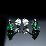 2 2/5 CT Emerald White Lab Created Nano Emerald  Solitaire Pendant Necklace in 0.925 White Sterling Silver With Chain (MDS230149)