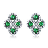 2/5 CTW Round White Lab Created Nano Emerald  Gemstones by the Yard Necklace Yellow Gold Plated in 0.925 White Sterling Silver (MDS230151)