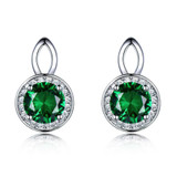 1 1/10 CTW Emerald Multi-Color Lab Created Nano Emerald  Gemstones by the Yard Necklace in 0.925 White Sterling Silver (MDS230156)