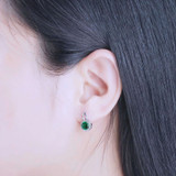 1 1/10 CTW Emerald Multi-Color Lab Created Nano Emerald  Gemstones by the Yard Necklace in 0.925 White Sterling Silver (MDS230156)