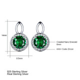 1 1/10 CTW Emerald Multi-Color Lab Created Nano Emerald  Gemstones by the Yard Necklace in 0.925 White Sterling Silver (MDS230156)