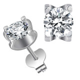 3/8 CTW Round White Lab Created Moissanite  Star Cluster Huggie Yellow Gold Plated Earrings in 0.925 White Sterling Silver (MDS230177)
