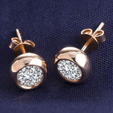 3/4 CTW Emerald Blue Lab Created Moissanite  Dancing Charm Huggie Yellow Gold Plated Earrings in 0.925 Sterling Silver (MDS230181)
