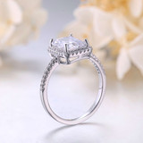 7/8 CTW Round Blue  Lab Created Cubic Zirconia  Blue White Gem Cluster Cocktail Ring in 0.925 White Sterling Silver (MDS230209)