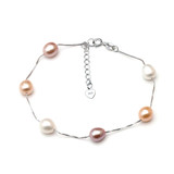 2 2/3 CT Heart Mystic Freshwater Pearl Heart Cocktail Ring in 0.925 White Sterling Silver (MDS170440)
