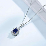 10 CTW Oval Mystic Lab Created Nano Sapphire  Cocktail Ring in 0.925 White Sterling Silver (MDS170442)