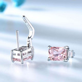 Emerald Pink Nano Morganite Heart Decal Circle Pendant Necklace in 0.925 White Sterling Silver With Chain (MDS210024)