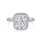 Cushion White Cubic Zirconia Drop/Dangle Solitaire Earrings and Pendant Set in 0.925 White Sterling Silver (MDS210085)