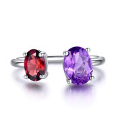 CTW Round Purple Amethyst Hexagon Stud Earrings in 0.925 White Sterling Silver (MDS210182)