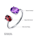 CTW Round Purple Amethyst Hexagon Stud Earrings in 0.925 White Sterling Silver (MDS210182)