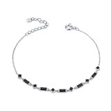 CTW Round Blue Lab Created Cubic Zirconia  Black Rhodium Huggie Earrings in 0.925 White Sterling Silver (MDS210275)