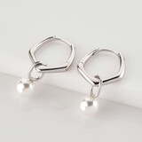 Pear Blue Freshwater Pearl 4-Prong Solitaire with Accents Pendant Necklace in 0.925 White Sterling Silver With Chain (MDS230068)