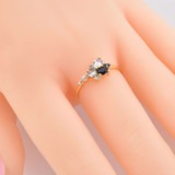 1/3 CTW Round Purple Lab Created Cubic Zirconia  Five-stone Curved Shared Prong Cocktail Ring in 0.925 Sterling Silver (MDS230109)