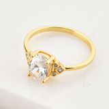 2 3/4 CTW Oval Blue Lab Created Cubic Zirconia  Solitaire with Accents Cocktail Ring in 0.925 Sterling Silver (MDS230120)