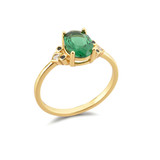 2 1/2 CTW Oval Green Lab Created Cubic Zirconia  Braided Solitaire with Accents Cocktail Ring in 0.925 Sterling Silver (MDS230124)
