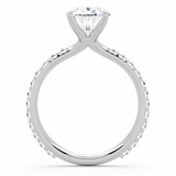 2 9/10 CTW Oval Lab Created Diamond  Solitaire with Accents Engagement Ring in 14K White Gold (MD260117)