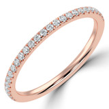Round Lab Created Diamond 3/4 Way Semi-Eternity Wedding Band Ring in Rose Gold (MVSXB1090-R)