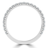 Round Lab Created Diamond 3/4 Way Semi-Eternity Wedding Band Ring in White Gold (MVSXB1091-W)