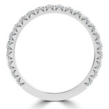 Round Lab Created Diamond 3/4 Way Semi-Eternity Wedding Band Ring in White Gold (MVSXB1092-W)