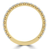 Round Lab Created Diamond 3/4 Way Semi-Eternity Wedding Band Ring in Yellow Gold (MVSXB1092-Y)