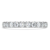 Round Lab Created Diamond 3/4 Way Semi-Eternity Wedding Band Ring in White Gold (MVSXB1093-W)