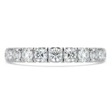 Round Lab Created Diamond 3/4 Way Semi-Eternity Wedding Band Ring in White Gold (MVSXB1094-W)