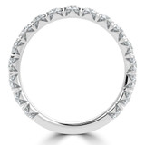 Round Lab Created Diamond 3/4 Way Semi-Eternity Wedding Band Ring in White Gold (MVSXB1094-W)