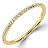 Round Lab Created Diamond Semi-Eternity Wedding Band Ring in Yellow Gold (MVSXB1112-Y)