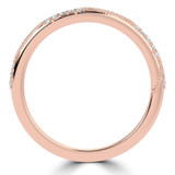 Round Lab Created Diamond Twisted Semi-Eternity Wedding Band Ring in Rose Gold (MVSXB1114-R)