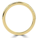 Round Lab Created Diamond Twisted Semi-Eternity Wedding Band Ring in Yellow Gold (MVSXB1114-Y)