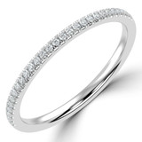 Round Lab Created Diamond Semi-Eternity Wedding Band Ring in White Gold (MVSXB1131-W)