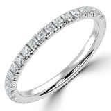9/16 - 11/16 CTW Full Eternity Round Lab Created Diamond Anniversary Wedding Band Ring in White Gold (MVSAR1035-W)