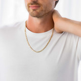 Hollow GAKD-Figaro Chain Necklace in Yellow Gold (MDVSC0040) Hollow GAKD-Figaro Chain Necklace in Yellow Gold (MDVSC0040)