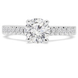4/5 CTW Round Diamond Solitaire with Accents Engagement Ring in 14K White Gold (MD160214)